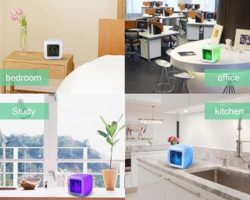 GLOWING LED COLOUR CHANGE ALARM CLOCK