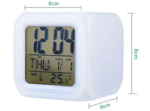 GLOWING LED COLOUR CHANGE ALARM CLOCK