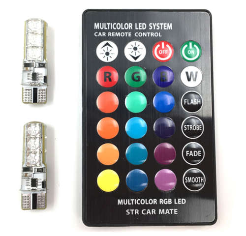 2pcs MULTICOLOUR RGB LED STR CAR MATE
