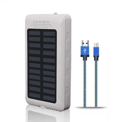 External 20LED 20000mAh 2USB Solar Power Bank Portable Battery Charger & Compass