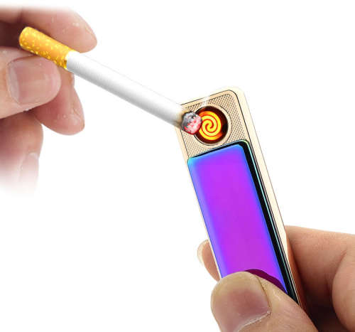 Portable slim rechargeable flameless cigarette usb lighter