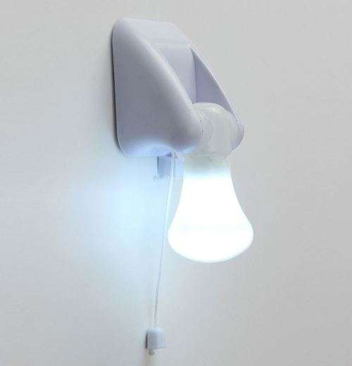 LED Wire Portable Bulb Cabinet Lamp Night Light Battery Self Adhesive Wall Mount