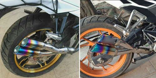 Universal 38-51 mm Dual-outlet Exhaust Muffler Pipe