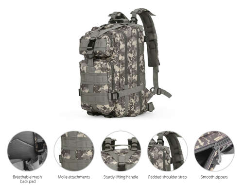 30L Combat Rucksack Camping Backpack Bag