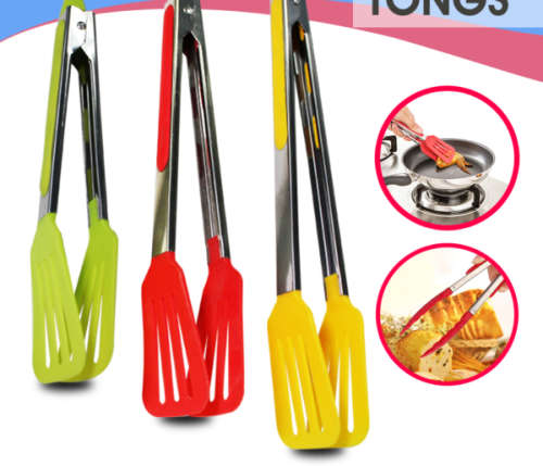 Plastic Steel Handle Tongs