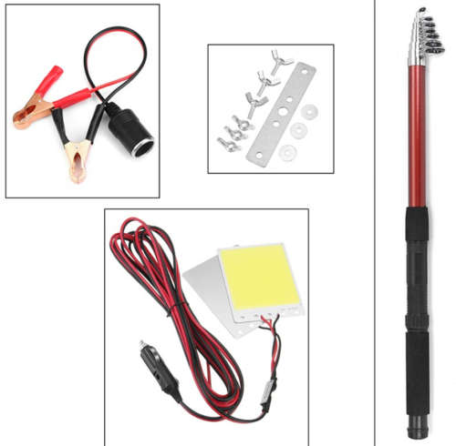 LED Camping Telescopic Fishing Pole Outdoor Battery Light Fishing Rod Light White