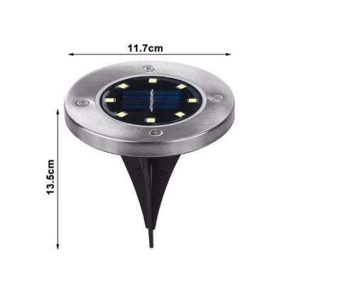 8 LED SOLAR POWERED GROUND LIGHT
