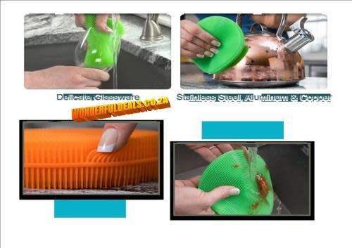 Better Home Item Sponge Anti-Bacterial Kitchen Cleaner High-grade Silicone 3PCS   Specifications: