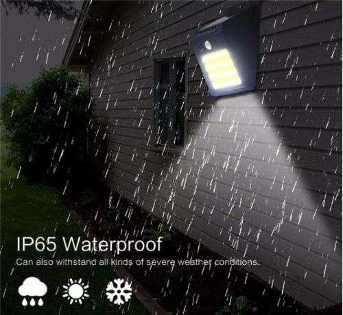 48 LED COB Solar Power PIR Motion Sensor Wall Light Outdoor Garden Waterproof Lamp