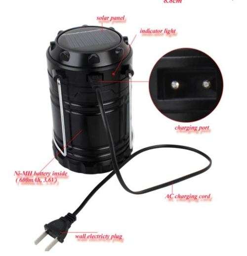 RECHARGEABLE SOLAR CAMPING LANTERN