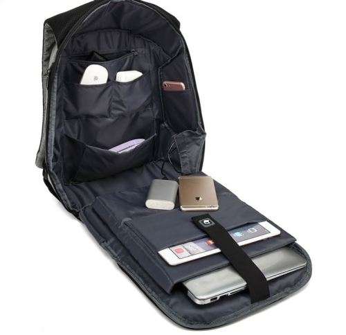 2019 men's waterproof USB charging laptop back pack bag