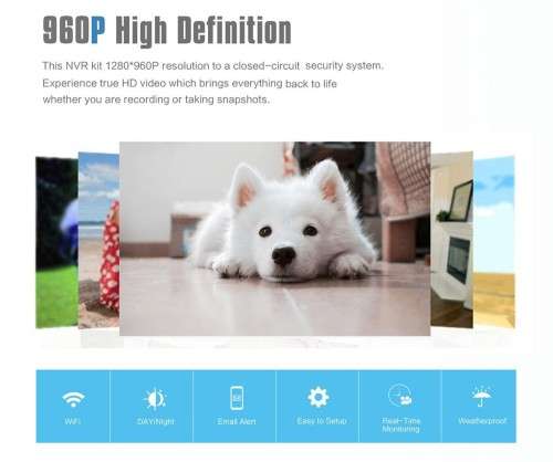 8CH Wireless Wifi 960P CCTV System