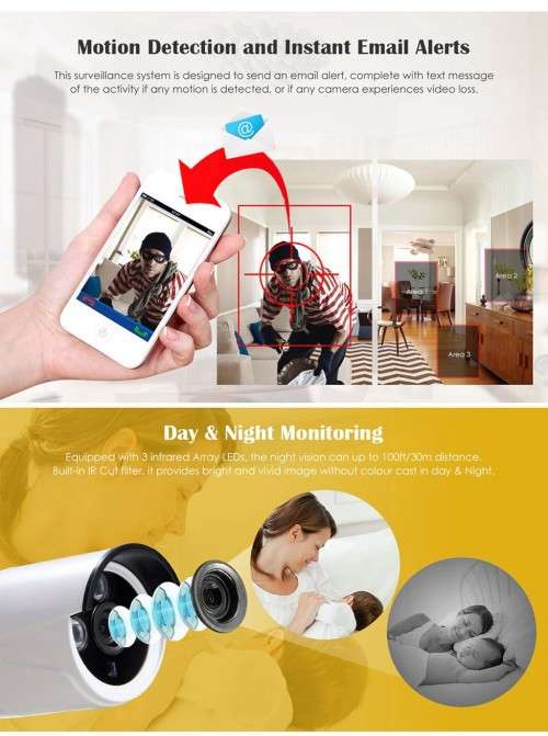 8CH Wireless Wifi 960P CCTV System