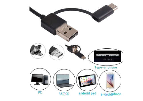 3 IN 1 TYPE -C & Micro usb & PC Endoscope ( 5M)