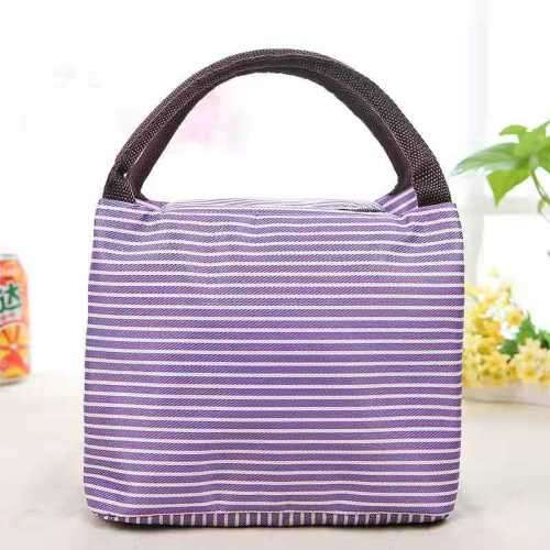 Hot section Oxford cloth striped double insulation bag outdoor picnic bag double meal package