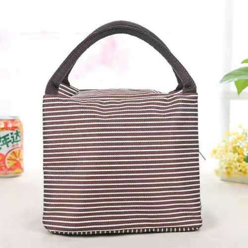 Hot section Oxford cloth striped double insulation bag outdoor picnic bag double meal package