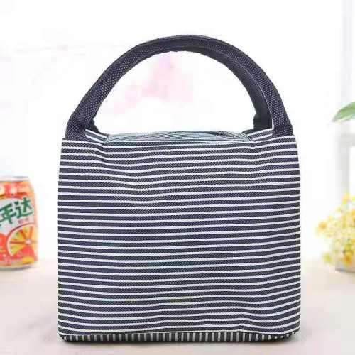 Hot section Oxford cloth striped double insulation bag outdoor picnic bag double meal package