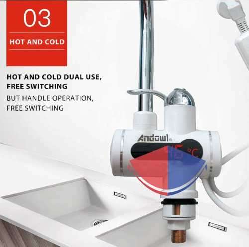 Andowl Fast Water Heating Faucet Tap With Shower Head