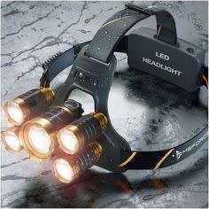 Super Bright 5 Led Headlamp XML T6+4Q5 18650 USB Rechargeable High Power Led Headlamp