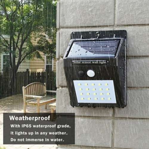 20 LED Solar Power PIR Motion Sensor Wall Light Outdoor Garden Waterproof Lamp
