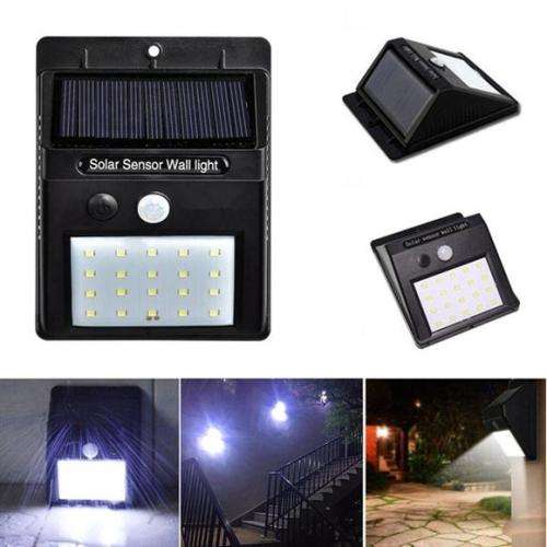 20 LED Solar Power PIR Motion Sensor Wall Light Outdoor Garden Waterproof Lamp