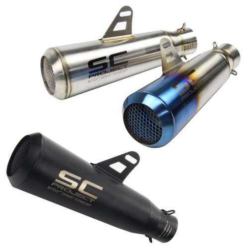SC PROJECTUNIVERSAL MOTORCYCLE EXHAUST PIPE BLACK SLUSH