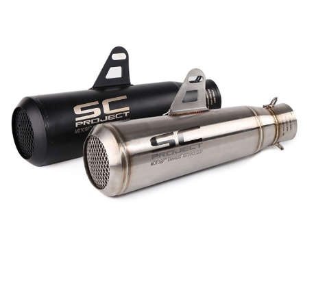 SC PROJECTUNIVERSAL MOTORCYCLE EXHAUST PIPE BLACK SLUSH