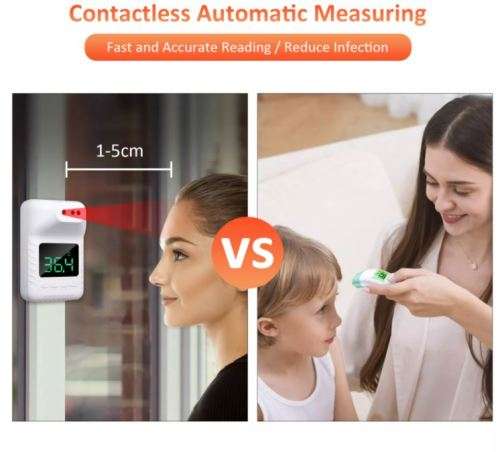 Non-contact Wall Mount Smart Sensor Portable Automatic Body Temperature Detector