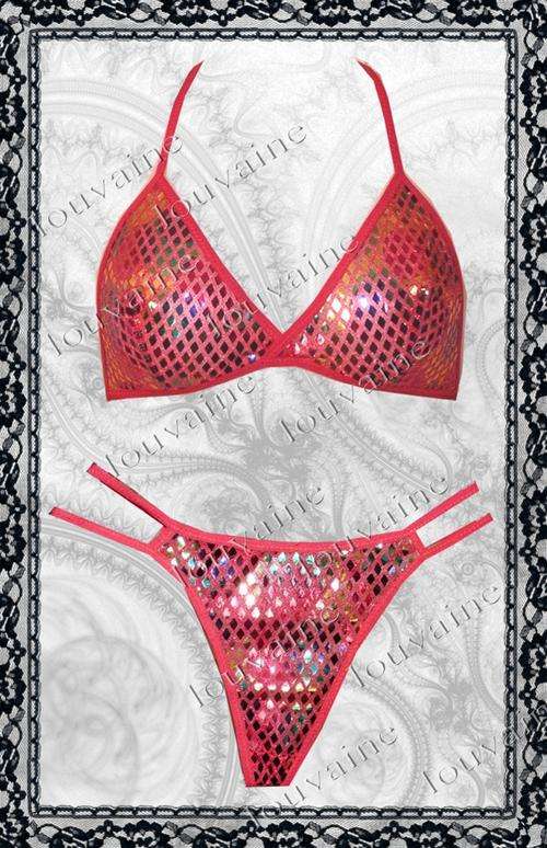 Sequin RED Bikini Set