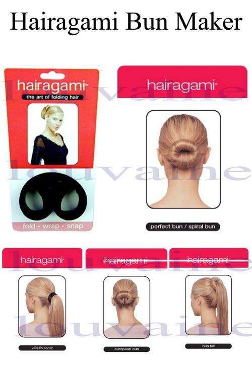 4 pc Hairagami Bun Maker set  Black/Red