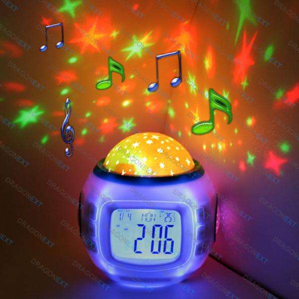 Led Starry Sky Projection Calendar Music Lcd Digital Alarm Clock
