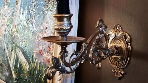 2 x Beautifull Brass Piano Candle holders