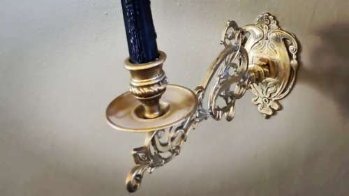 2 x Beautifull Brass Piano Candle holders