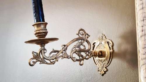 2 x Beautifull Brass Piano Candle holders