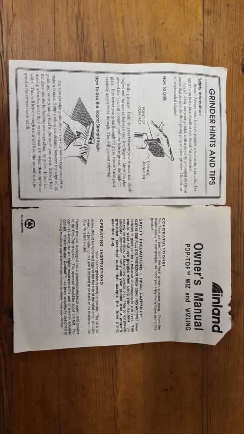 Inland stained glass grinder