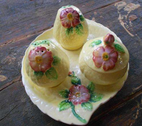 Carlton Ware Wild Rose cruet set