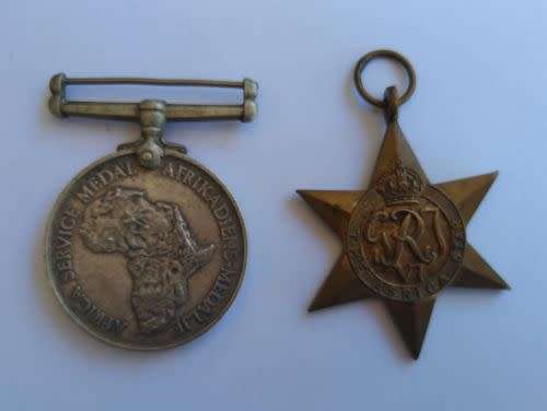 WW2 Africa Service Medal & The Africa Star issued to 100342 A.T. Thurling