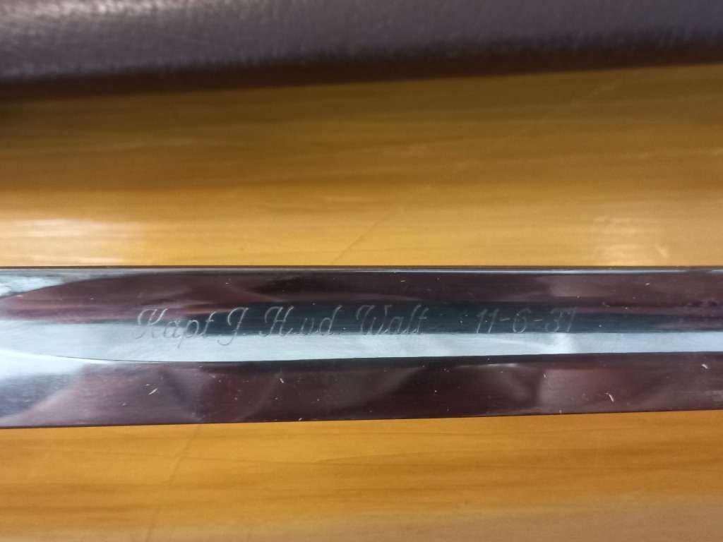 SAPS Ceremonial Sword and Medal issued to JH van der Walt