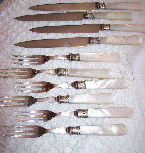 Mother of Pearl Fruit Set ~ London 1930 ~ NOTE