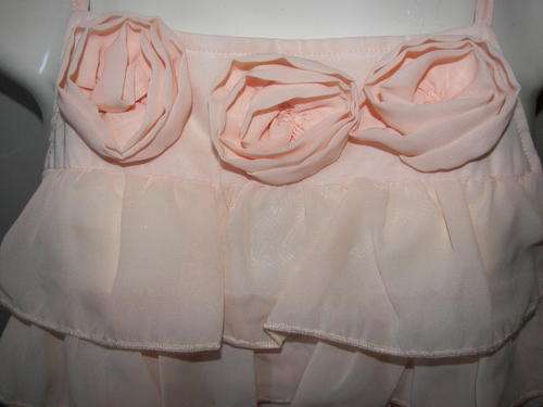 LIGHT PEACH SOFT CHIFFON SHORT DRESS SIZE 32-34(BRAND NEW)