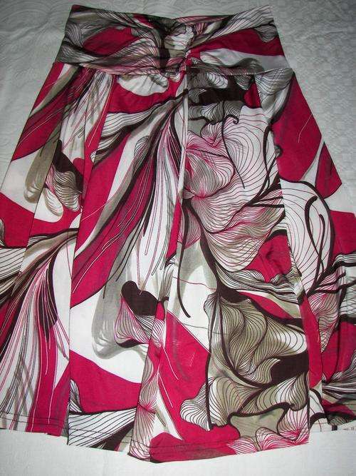VINTAGE SOFT SILKY PATTERNED LONG TOP/SHORT DRESS OR SKIRT SIZE 32