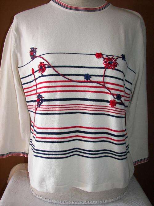 VINTAGE ITALIAN COTTON KNIT LONG SLEEVE JERSEY SIZE 36/38