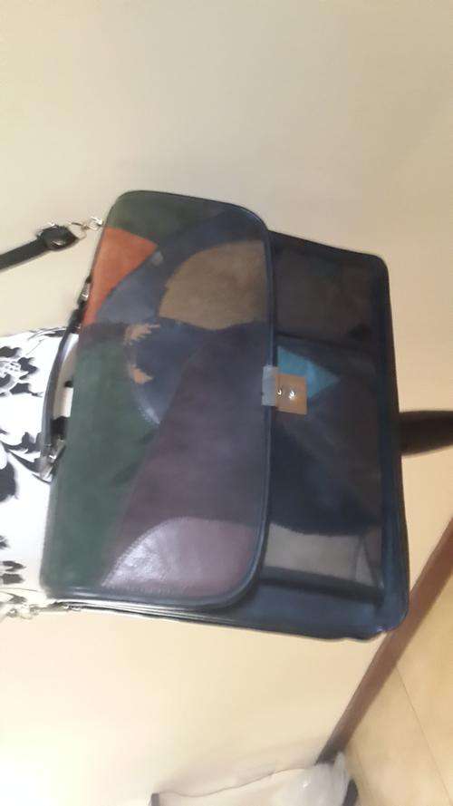 SALE!GENUINE LEATHER MUTICOLOURED PATCHWORK LAPTOP BAG BRIEFCASE