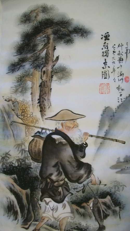 Chinese painting on silk