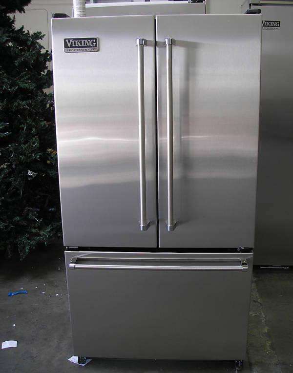 Viking Professional Series Stainless Steel Double Door Freezer Refrigerator