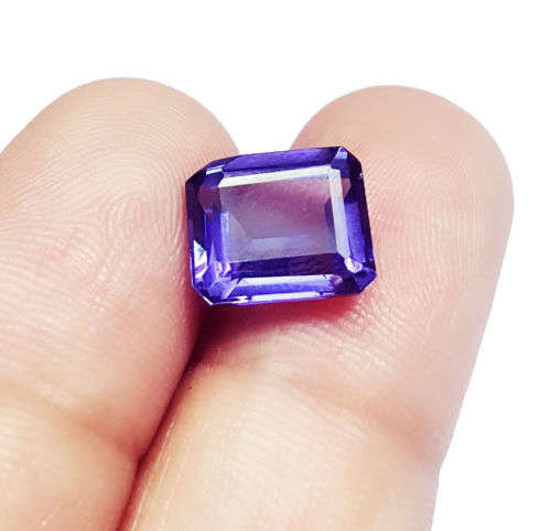 EXCELLENT PIECE, (4.370 CT) NATURAL CERTIFIED,EMERALD CUT,HEAT TREATED,BLUE TANZANITE