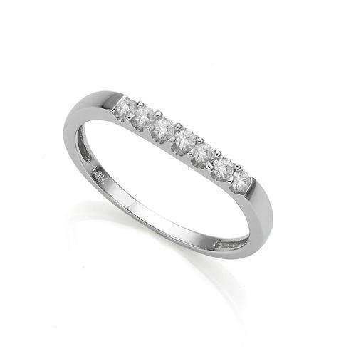 Eternity Ring : 9ct White Gold, 7 White Diamonds 0.25tcw (2.0mm Round) SI2-I1 Brilliant cut