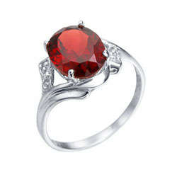 Ring - 9Kt White Gold - Brand New Genuine Natural 2.5ct Garnet