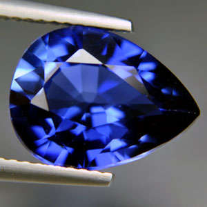 5.80ct Sapphire - Cornflower Blue - Pear - Corundum Diffusion - IF 12.8x9.7x6.2mm