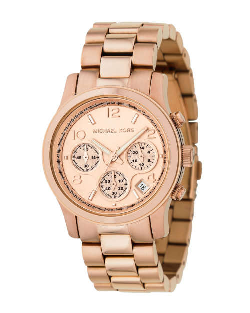 MICHAEL KORS Ladies Runway Chrono Gold Dial Rose Gold MK5128